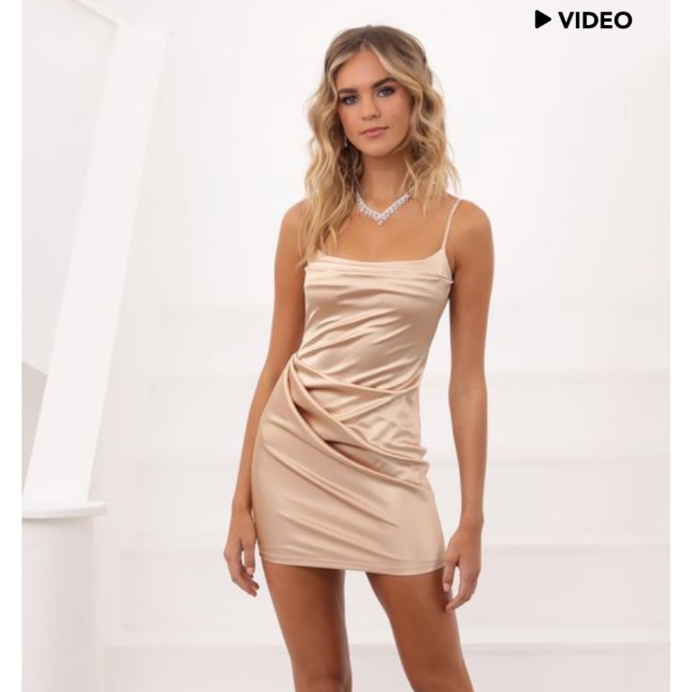 NWT Champagne colored dress from Lucy in the Sky